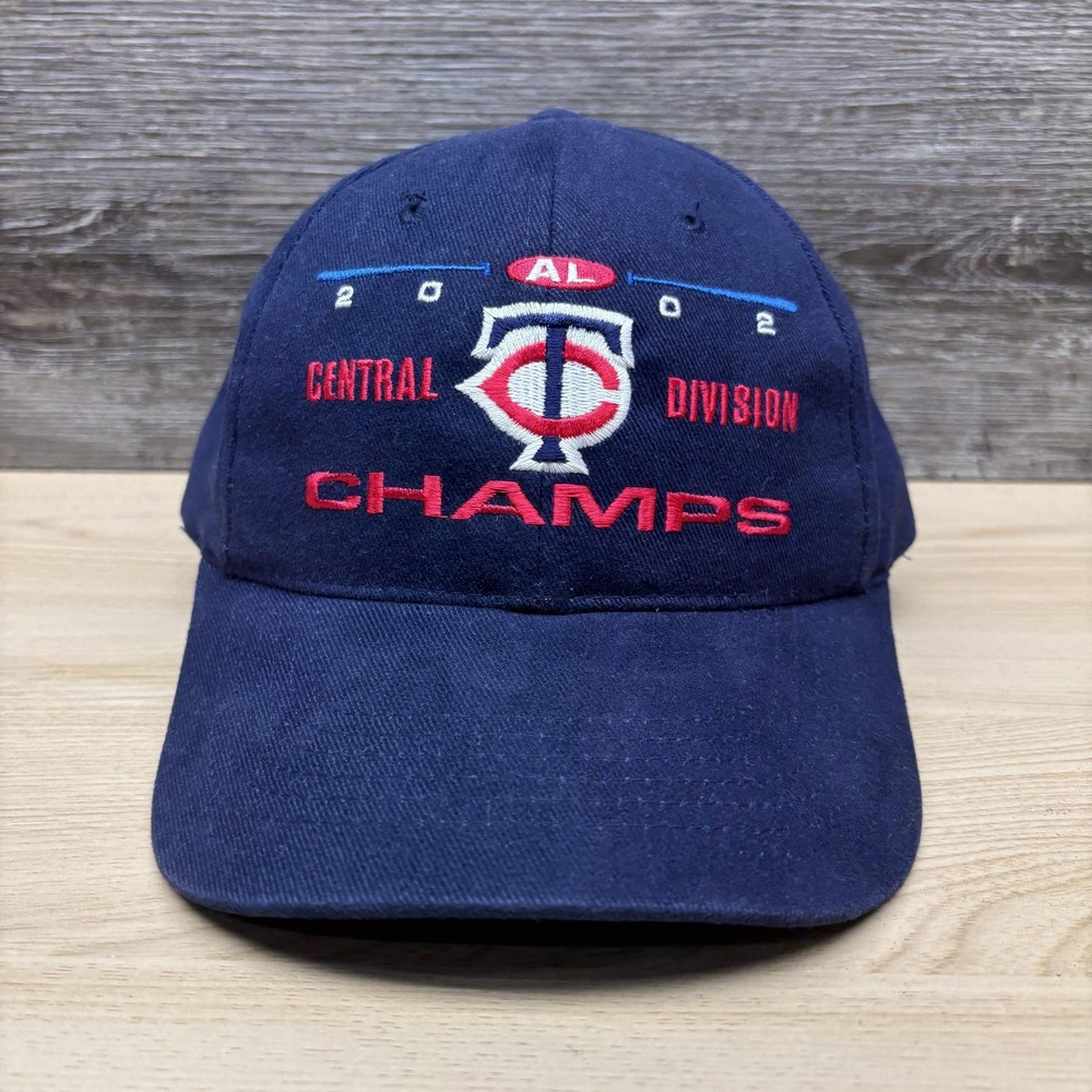 Vintage Minnesota Twins Hat Cap Strap Back Mens One Size Blue MLB Baseball 2000s